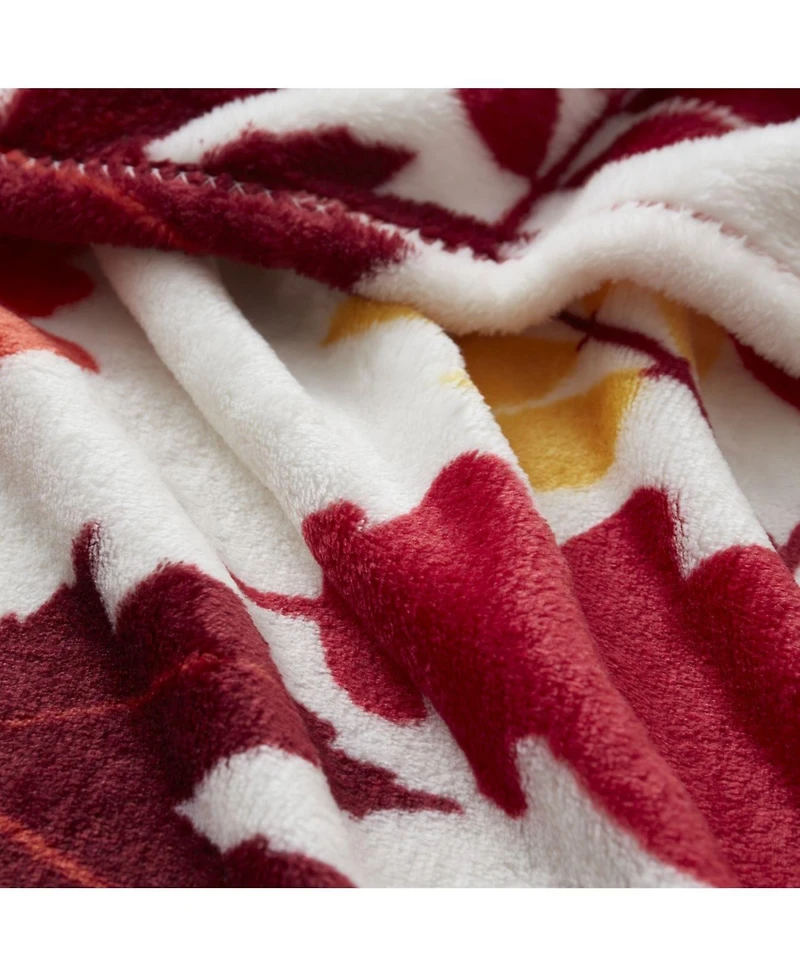 Kate Aurora Living Ultra Soft & Plush Fall Autumn Leaves Hypoallergenic Fleece Throw Blanket Cover