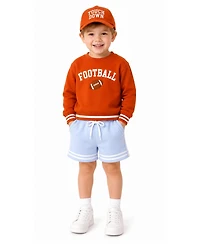 Bits & Bows Boys' and Girls' 2T-5T Football Long-Sleeve Crewneck Sweatshirt