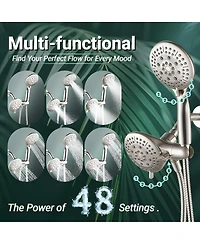 Cyqbd Dual Shower Head 2-in-1 Rainfall Handheld System