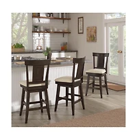 iNSPIRE Q Lea Panel Swivel Counter Stool With Linen Seat