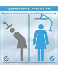 Cyqbd 10''Metal Rain Shower Head Extension Arm Square