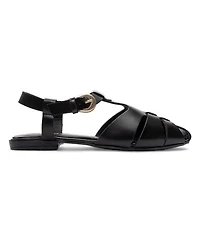 Forever and Always Shoes Women's Jandor Leather Ankle Strap Flat Sandal