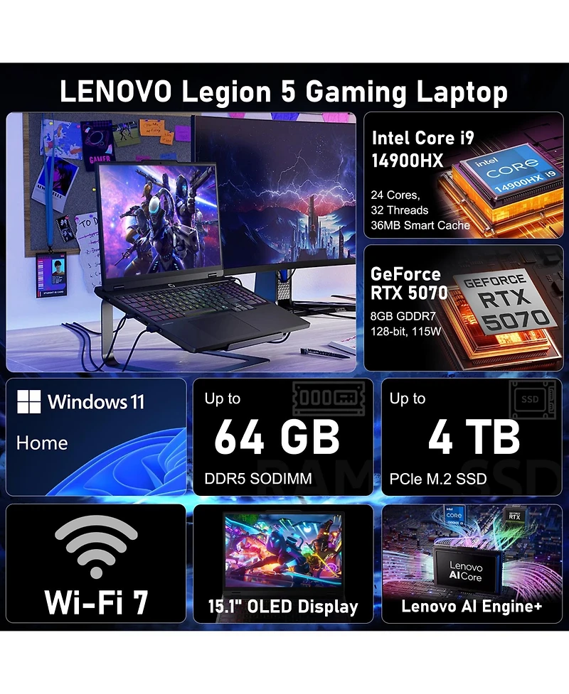 Lenovo Legion 5i Gen 10 Rtx 5070 Oled 165Hz 15.1" Laptop
