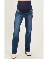 Pinkblush Maternity High-Rise Dark Wash Straight-Leg Jeans