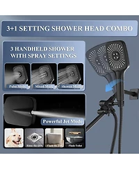 Cyqbd 12" Rain Shower Head Handheld Spray Adjustable Arm Diverter