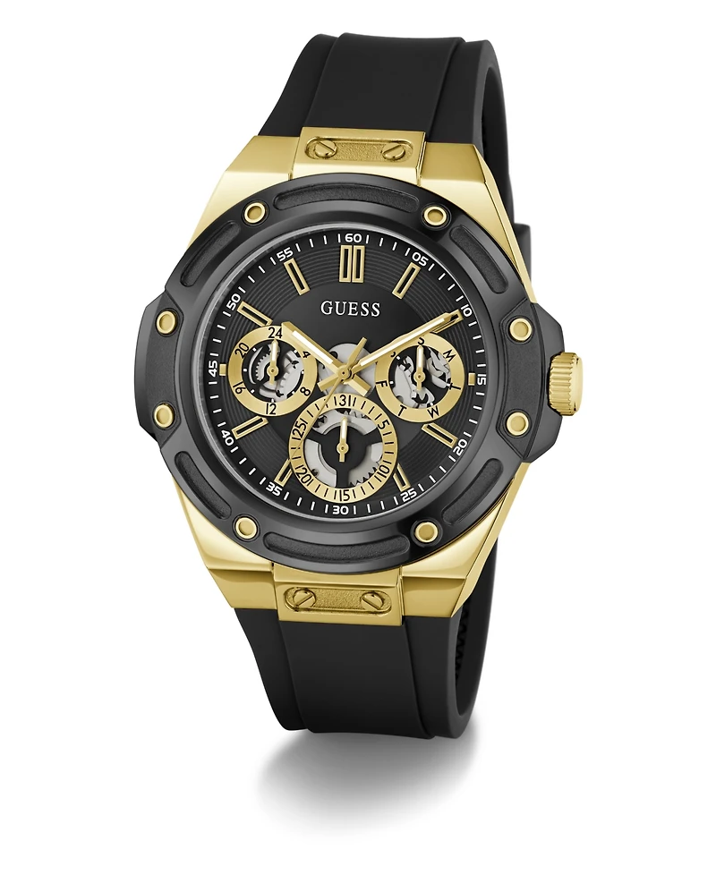 Guess Men's Quartz Black Stainless Steel Watch 44mm