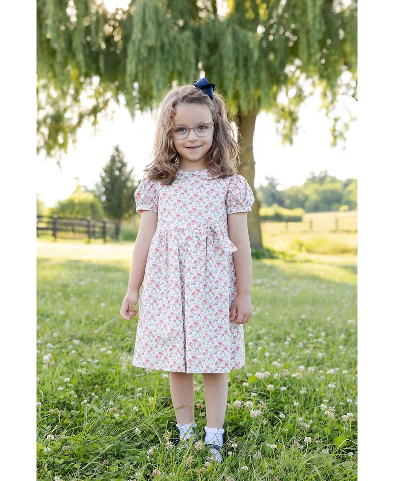 Florence Eiseman Girls' 4-16 Floral Knee-Length Shirred Dress