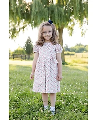 Florence Eiseman Girls' 4-16 Floral Knee-Length Shirred Dress
