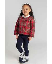 Florence Eiseman Girls' 4-16 Plaid Quilted Long-Sleeve Jacket