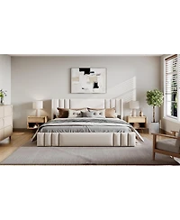 Streamdale Furniture Queen Size Upholstered Platform Bed Frame
