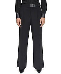 Dkny Women's High-Waisted Wide-Leg Belted Pants