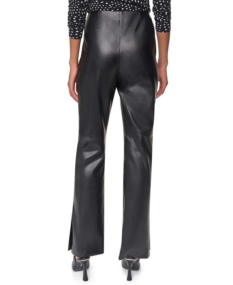 Dkny Women's Butter High-Waisted Flared Faux Leather Pants