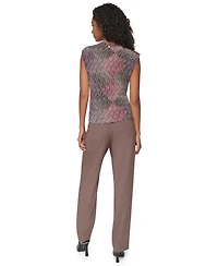 Dkny Women's Mock-Neck Sleeveless Knot-Front Blouse