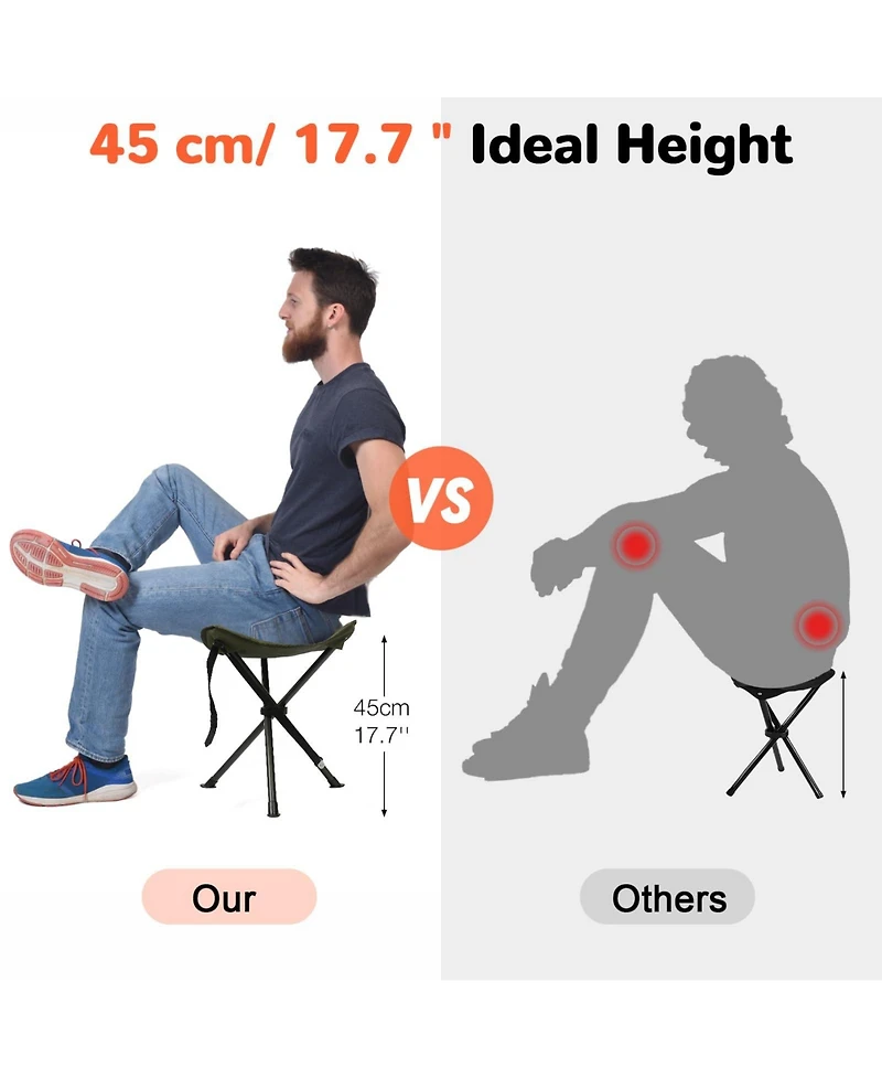 Aofar Folding Tripod Stool Portable Camping Seat