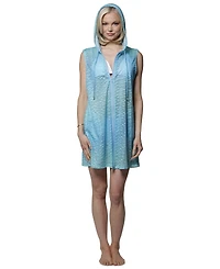 J Valdi Women's Sleeveless Zip-Up Swim Hoodie