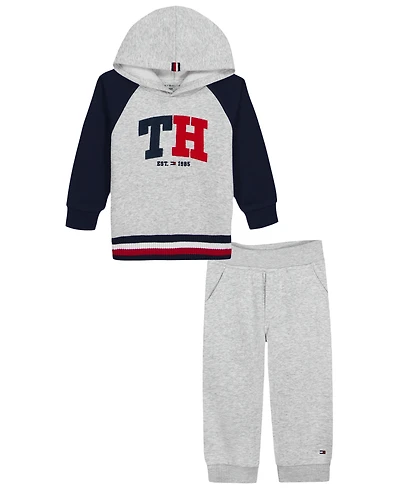 Tommy Hilfiger Toddler Boys' 2T-5T Hooded Fleece Hoodie and Joggers, 2-Piece Set