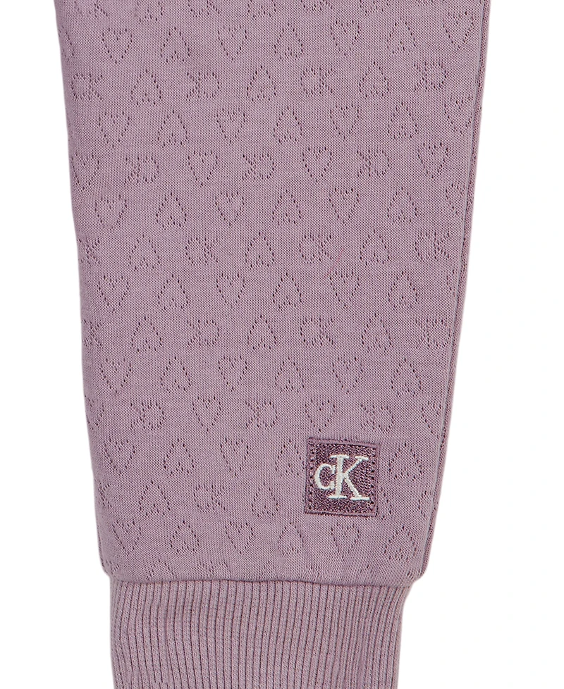 Calvin Klein Baby Girls' Long-Sleeve Quilted Double-Knit Top and Pants, 2-Piece Set