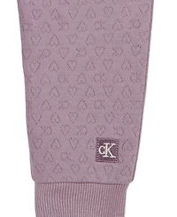 Calvin Klein Baby Girls' Long-Sleeve Quilted Double-Knit Top and Pants, 2-Piece Set