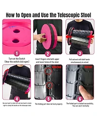Aofar Collapsible Stool Portable Foldable Seat Retractable Carry Strap Outdoor Activities