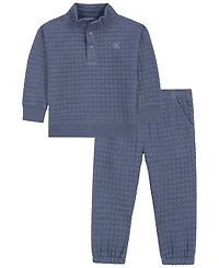 Calvin Klein Baby Boys' Long-Sleeve Mock-Neck Top and Joggers, 2-Piece Set