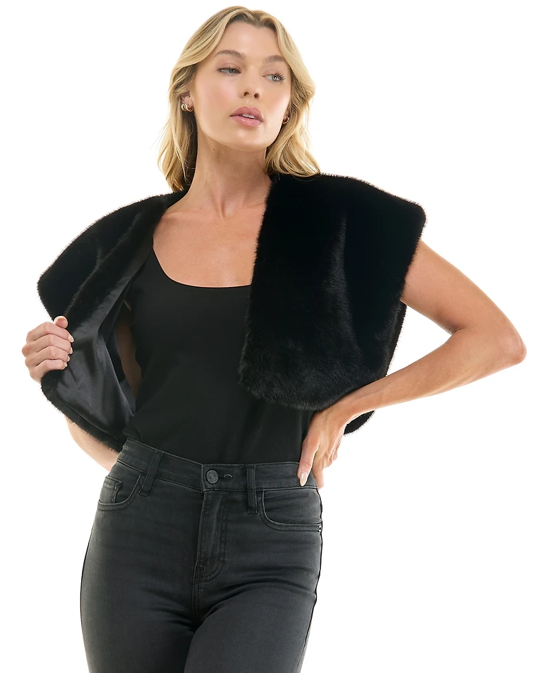 Seni & Cade Juniors' Faux Fur Cropped Vest