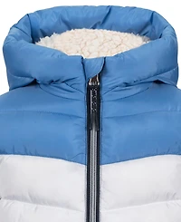S Rothschild & Co Baby Boys' Tricolor-Block Hooded Puffer Jacket