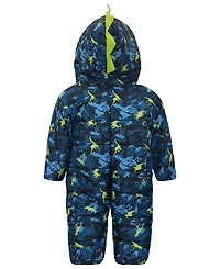 S Rothschild & Co Baby Boys' Dinosaur-Print 3D-Hood Snowsuit