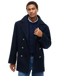 Tommy Hilfiger Men's American Icons Classic Patchwork-Lined Wool Peacoat
