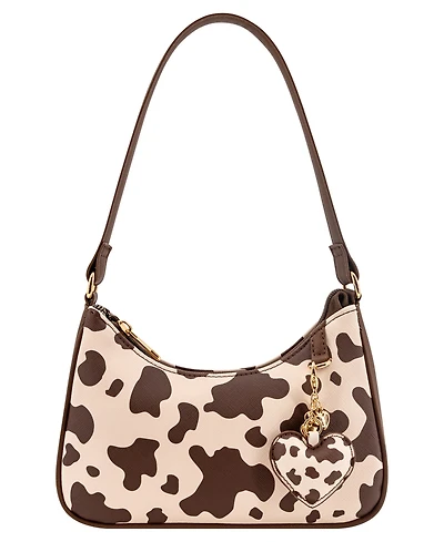 Like Dreams Sutton Cow Print Small Shoulder Handbag