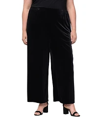 Alex Evenings Plus Velvet Wide-Leg Palazzo Pants