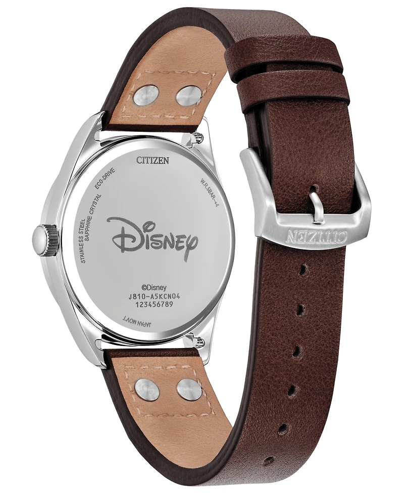Citizen Men's Mickey's Friends Brown Leather Strap Watch 40.2mm