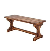 Slickblue Solid Fir Wood Outdoor Garden Bench for Patio Porch and Backyard