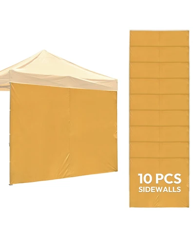 InstaHibit 10Piece 10x6.6 Feet Canopy Sidewalls Bundle 1080D and UV30+ Protection Enclosure Kit for Commercial Vendor Booths