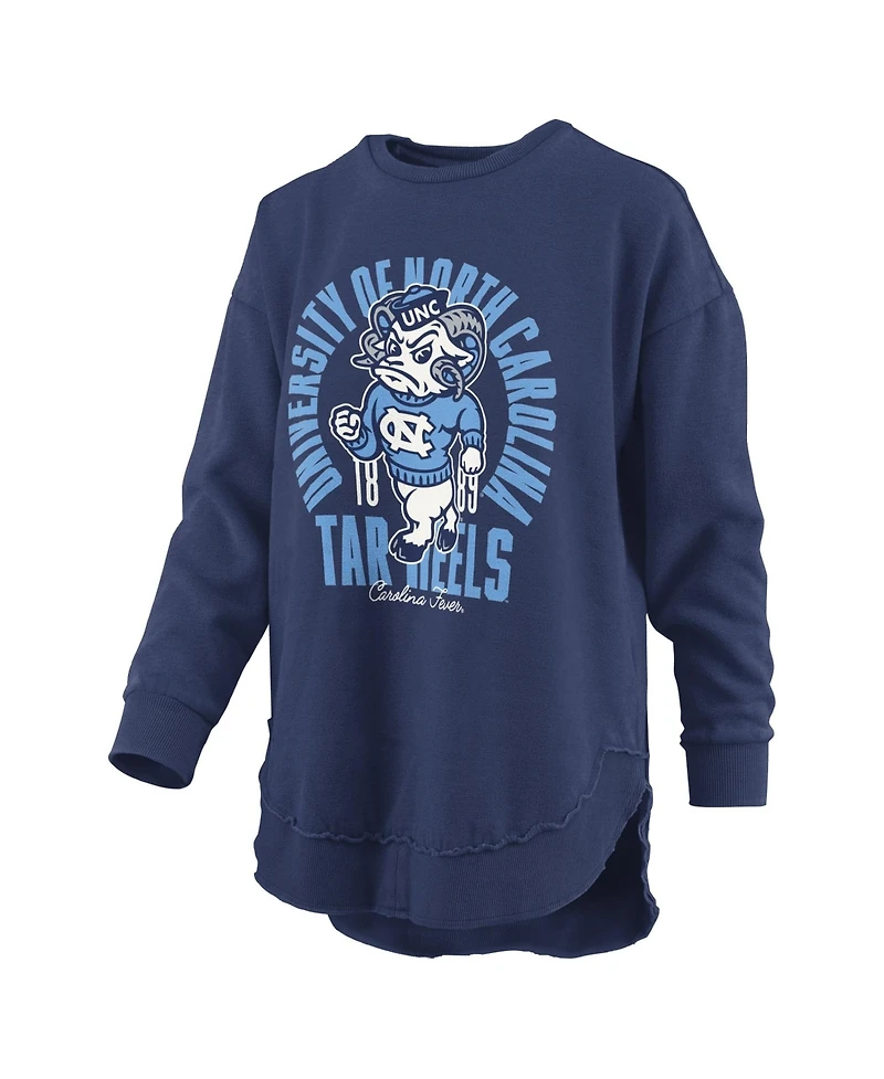 Pressbox Women's North Carolina Tar Heels Blitz Graphic Fleece-Lined Crewneck Sweatshirt