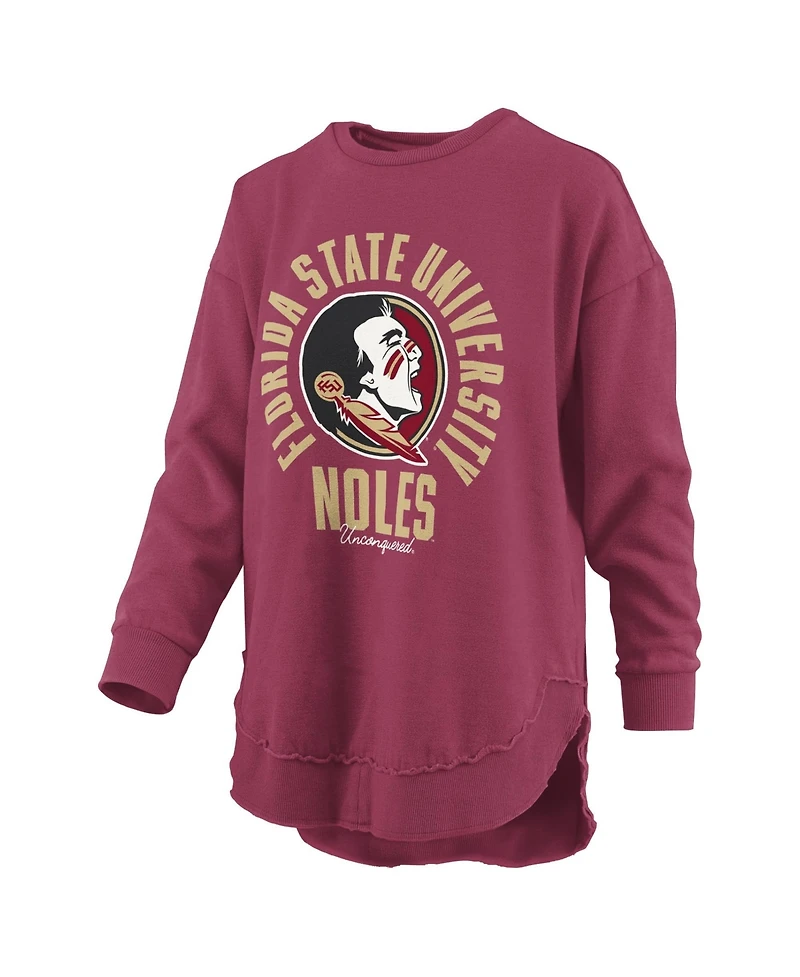 Pressbox Women's Blitz Florida State Seminoles Graphic Fleece-Lined Crewneck Sweatshirt