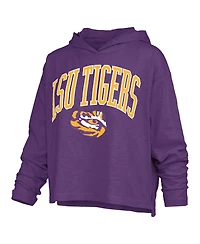 Pressbox Women's Nelson Lsu Tigers Relaxed-Fit Slub Long-Sleeve Hooded T-Shirt