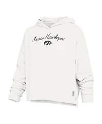 Pressbox Women's Iowa Hawkeyes Faye Hooded Long Sleeve Slub T-Shirt