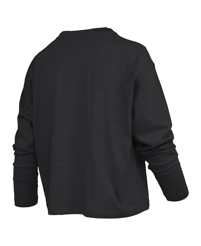 Pressbox Women's Oregon Ducks Motley Boxy Burnout Long-Sleeve T-Shirt