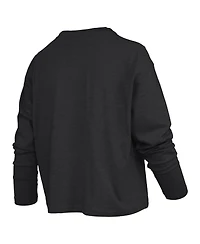 Pressbox Women's Oregon Ducks Motley Boxy Burnout Long-Sleeve T-Shirt