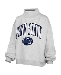 Pressbox Women's Penn State Nittany Lions Nelson Texture Lingo Mock Neck Oversized Fleece Sweatshirt