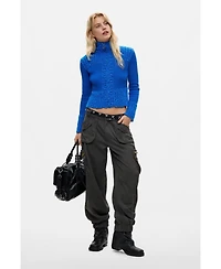 Desigual Women's Long-Sleeve Full-Zip Mock Neck Cardigan
