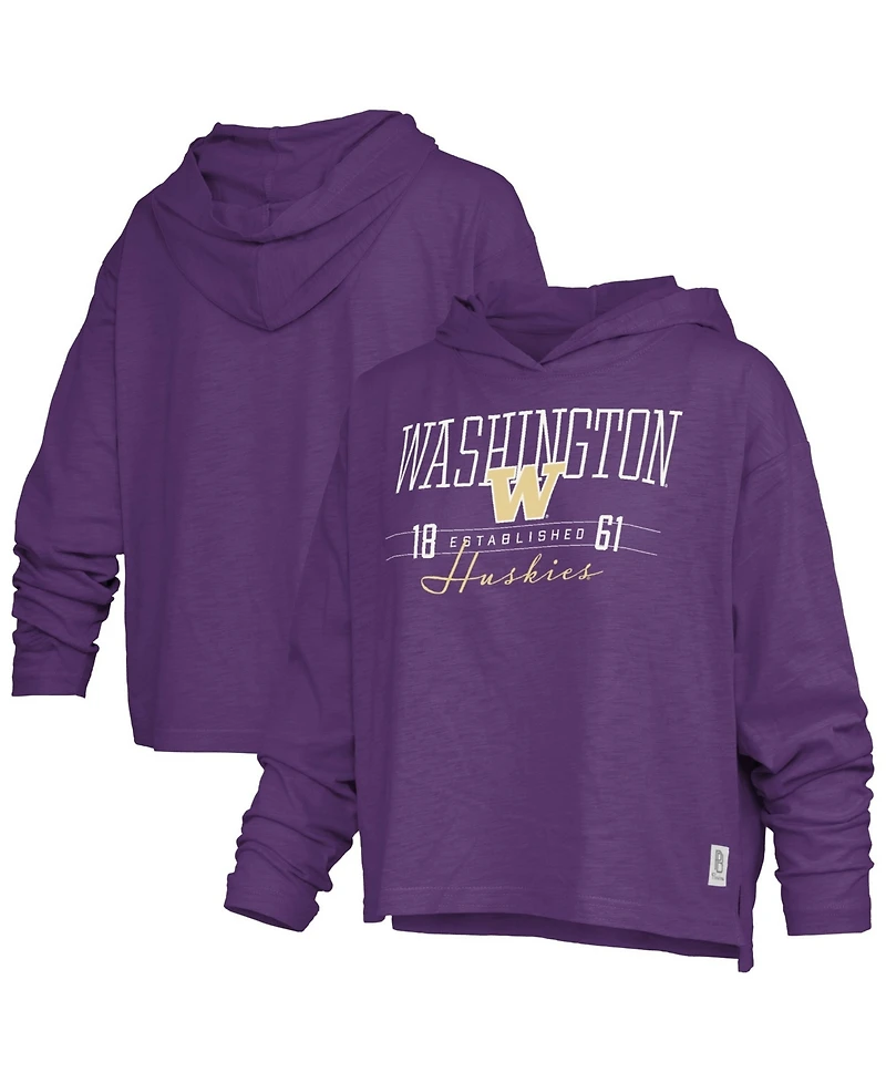 Pressbox Women's Castillo Oversized Slub Long Sleeve Hooded T-Shirt