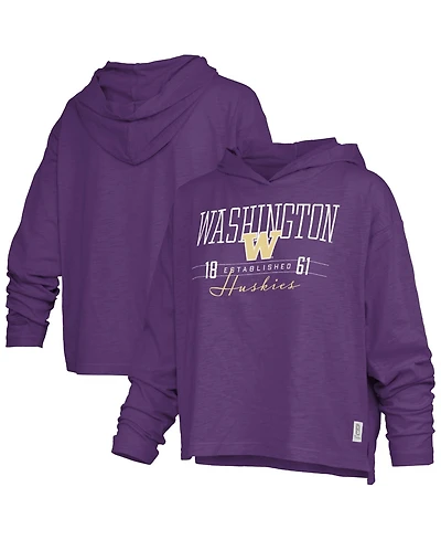 Pressbox Women's Castillo Oversized Slub Long Sleeve Hooded T-Shirt