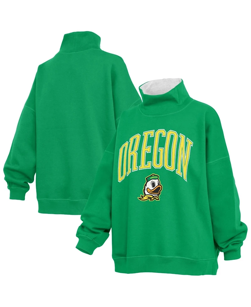 Pressbox Women's Oregon Ducks Oversized Mock Neck Sweatshirt