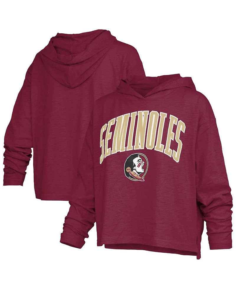 Pressbox Women's Florida State Seminoles Nelson Oversized Slub Hooded Long-Sleeve T-Shirt