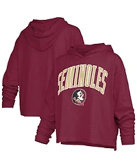 Pressbox Women's Florida State Seminoles Nelson Oversized Slub Hooded Long-Sleeve T-Shirt
