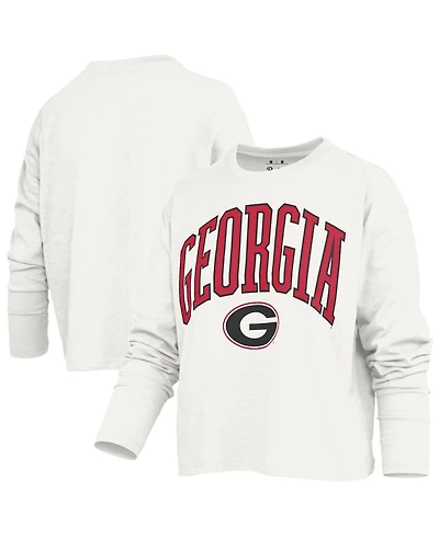 Pressbox Women's Georgia Bulldogs Motley Boxy Waist-Length Long-Sleeve T-Shirt