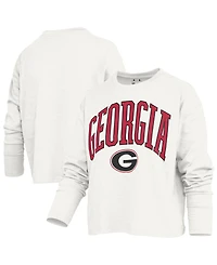Pressbox Women's Georgia Bulldogs Motley Boxy Waist-Length Long-Sleeve T-Shirt