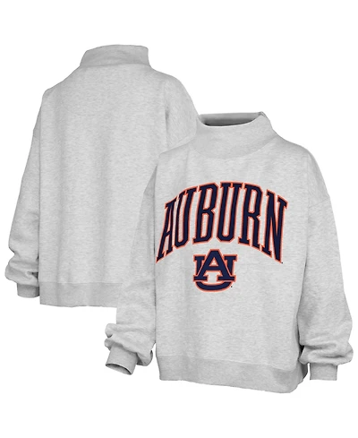 Pressbox Women's Auburn Tigers Nelson Texture Lingo Oversized Mock Neck Sweatshirt