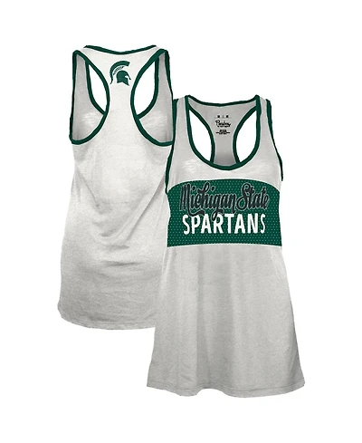 Pressbox Women's Michigan State Spartans Tracy Burnout Scoop Neck Racerback Tank Top